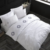 Hobby Elegant Olympos Beyaz - Double Embroidery Satin Duvet Cover Set