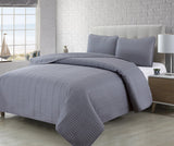 3 piece Quilt Set - Gray, Queen Size, Includes Quilt and Pillow Shams