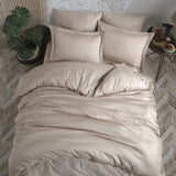 Hobby Striped Beige - Double Jacquard Satin Duvet Cover Set