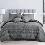 7 Piece Comforter Set Dark Grey Tribal Boho Minimal