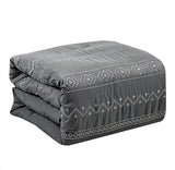 7 Piece Comforter Set Dark Grey Tribal Boho Minimal