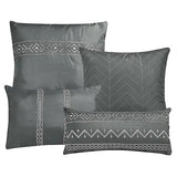 7 Piece Comforter Set Dark Grey Tribal Boho Minimal