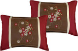 7 Piece Comforter Set Brown Red Floral Modern Bedding