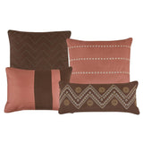 7 Piece Comforter Set Brown Rust Boho Minimal Soft Bedding