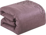 7 Piece Comforter Set Purple Floral Soft Bedding Set