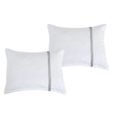 7 Piece Set Comforter White Minimal Striped Soft Bedding Set