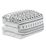 7 Piece Comforter White Minimal Tribal Geometric Bedding Set