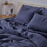 Navy Blue - 100% Pure Linen | Linen Cotton Mix | 3 Piece Duvet Cover