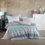 Hobby Debora Turkuaz - Ranforce Double Duvet Cover Set