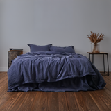 Navy Blue - 100% Pure Linen | Linen Cotton Mix | 3 Piece Duvet Cover