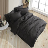 Hobby Striped Black - Double Jacquard Satin Duvet Cover Set