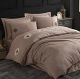 Hobby Elegant Olympos Coffee - Double Embroidery Satin Duvet Cover Set