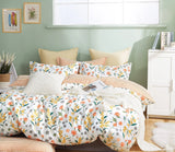 Estella Orange Floral 100% Cotton Reversible Comforter Set