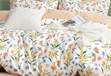 Estella Orange Floral 100% Cotton Reversible Comforter Set