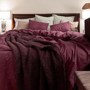 Berry - 100% Pure Linen | Linen Cotton Mix | 3 Piece Duvet Cover Set |