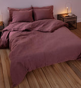 Berry - 100% Pure Linen | Linen Cotton Mix | 3 Piece Duvet Cover Set |