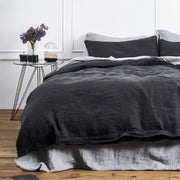 Charcoal Black - 100% Pure Linen | Linen Cotton Mix | 3 Piece Duvet