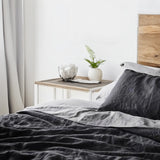 Charcoal Black - 100% Pure Linen | Linen Cotton Mix | 3 Piece Duvet