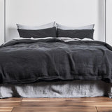 Charcoal Black - 100% Pure Linen | Linen Cotton Mix | 3 Piece Duvet