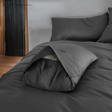 Grey - Cotton Sateen 3 Piece Duvet Cover Set | 4 Piece Sheet Set |