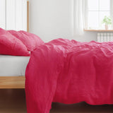 Hot Pink - 100% Pure Linen | Linen Cotton Mix | 3 Piece Duvet Cover