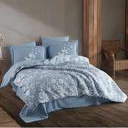 Hobby Hira Blue - Double Poplin Quilted Duvet Cover Set