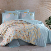 Hobby Lily Blue-Poplin Double Duvet Cover Set