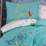 Hobby Gamer Turquoise - Poplin Studio Single Duvet Cover Set