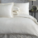 Hobby Striped Cream - Double Jacquard Satin Duvet Cover Set