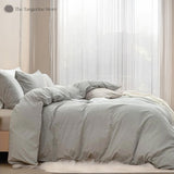 Light Grey - 100% Cotton 3 Piece Duvet Cover Set | 4 Piece Sheet Set |