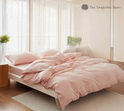 Light Pink - 100% Cotton 3 Piece Duvet Cover Set | 4 Piece Sheet Set |