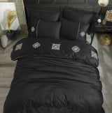 Hobby Elegant Zeugma Black - Double Embroidery Satin Duvet Cover Set