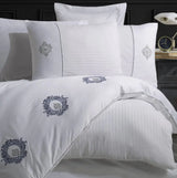 Hobby Elegant Olympos Beyaz - Double Embroidery Satin Duvet Cover Set