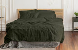 Moss Green - 100% Pure Linen | Linen Cotton Mix | 3 Piece Duvet Cover