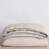 Natural Beige with Moss Green Piping - 100% Pure Linen or Linen Cotton