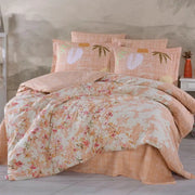 Hobby Lily Salmon- Poplin Double Duvet Cover Set