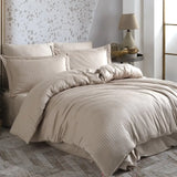 Hobby Striped Beige - Double Jacquard Satin Duvet Cover Set