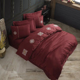 Hobby Elegant Zeugma Bordeaux - Double Embroidery Satin Duvet Cover Set