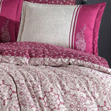 Hobby Leona Claret Red - Double Satin Duvet Cover Set