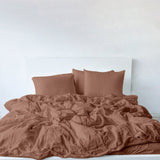 Raw Edged Clay - 100% Pure Linen | Linen Cotton Mix | 3 Piece Duvet