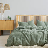 Sage Green - 100% Pure Linen | Linen Cotton Mix | 3 Piece Duvet Cover