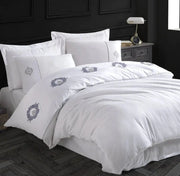 Hobby Elegant Olympos Beyaz - Double Embroidery Satin Duvet Cover Set