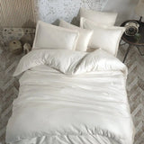 Hobby Striped Cream - Double Jacquard Satin Duvet Cover Set