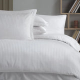 Hobby Striped White - Double Jacquard Satin Duvet Cover Set