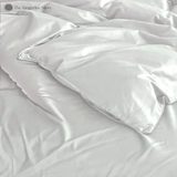 White - Cotton Sateen 3 Piece Duvet Cover Set | 4 Piece Sheet Set |