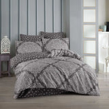 Hobby Ruby Anthracite - Double Satin Duvet Cover Set