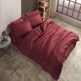 Hobby striped burgundy - Double Jacquard Satin Duvet Cover Set