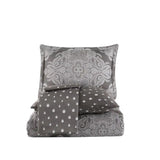 Hobby Ruby Anthracite - Double Satin Duvet Cover Set