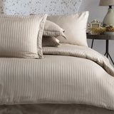 Hobby Striped Beige - Double Jacquard Satin Duvet Cover Set