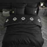 Hobby Elegant Olympos Black - Double Embroidery Satin Duvet Cover Set